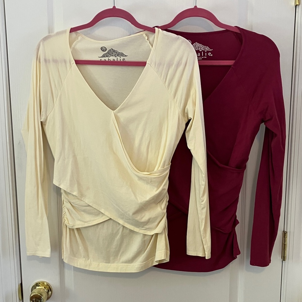 Pack of 2 rayon spandex knit tops Medium